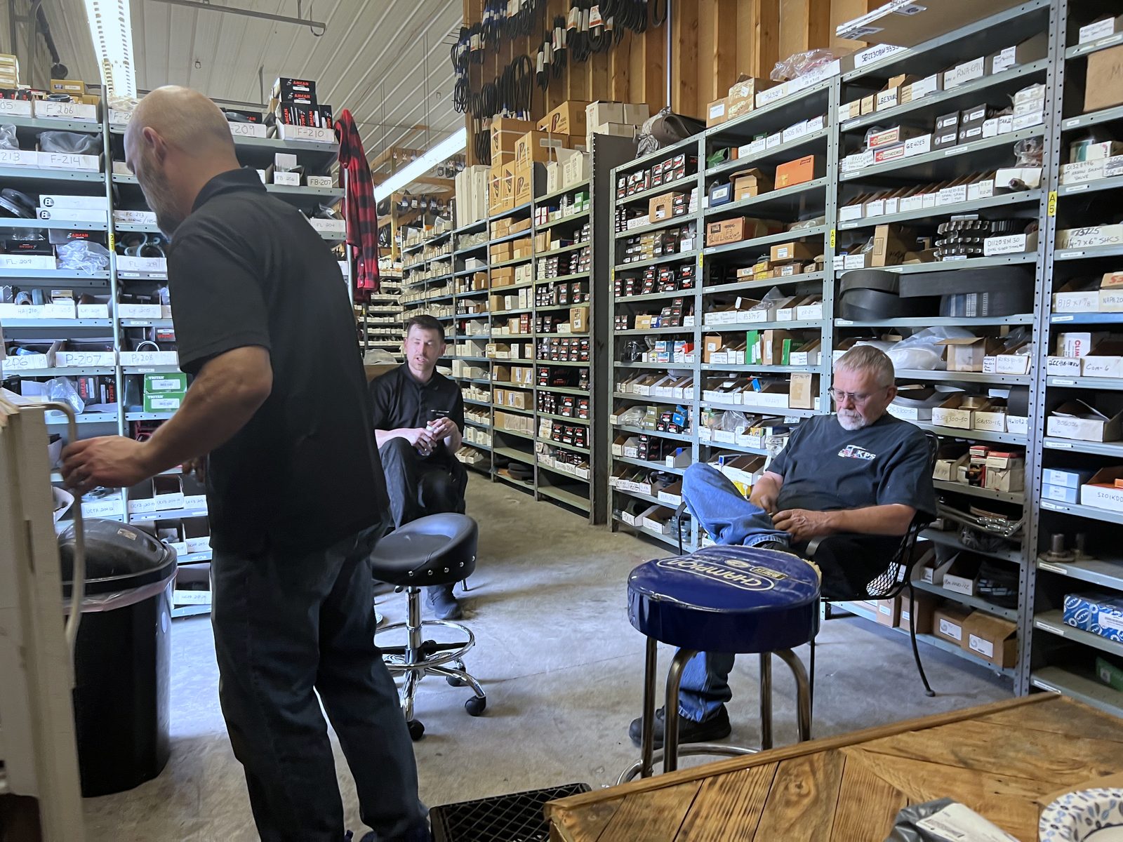 Working the parts aisles at Albert L. Crush Co.